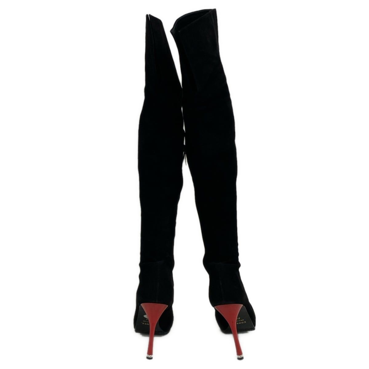 COMEX コメックス ニーハイブーツ ロングブーツ 黒スエード×赤ヒール