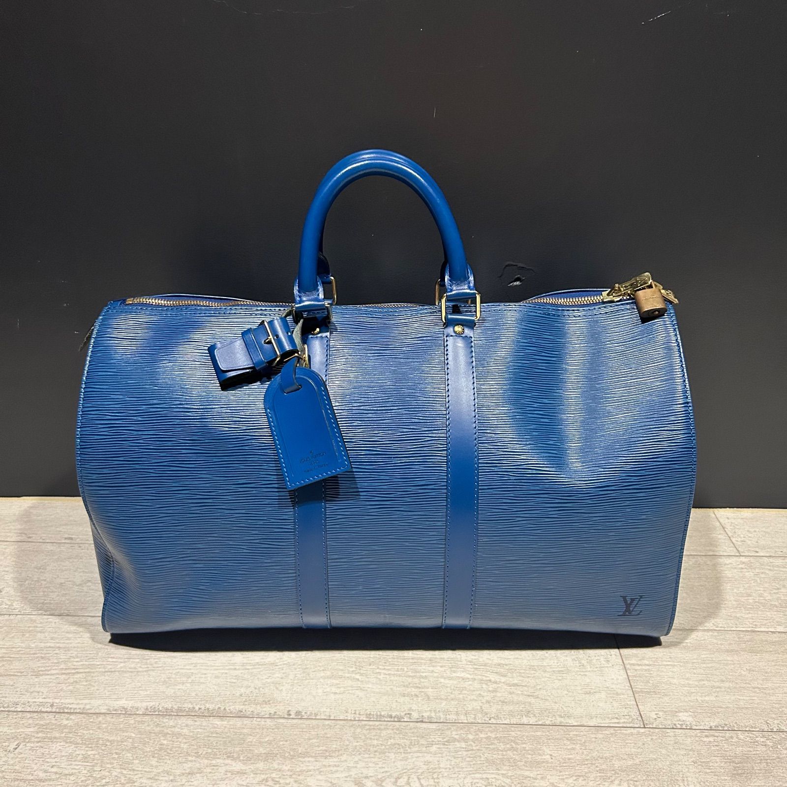 LOUIS VUITTON エピ キーポル50 ボストンバッグ トレドブルー ルイヴィトン エピ キーポル50 トレドブルー 中古】ルイヴィトン エピ