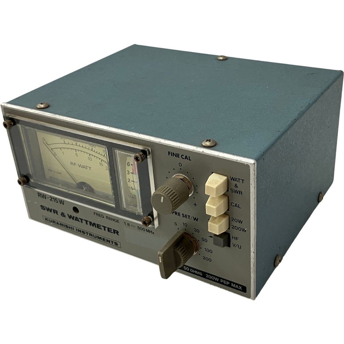KURANISHI INSTRUMENTS SWR-WATTMETER RW-215W パワーメーター 無線機 アンテナ 調整 クラニシ ジャンク H10456965