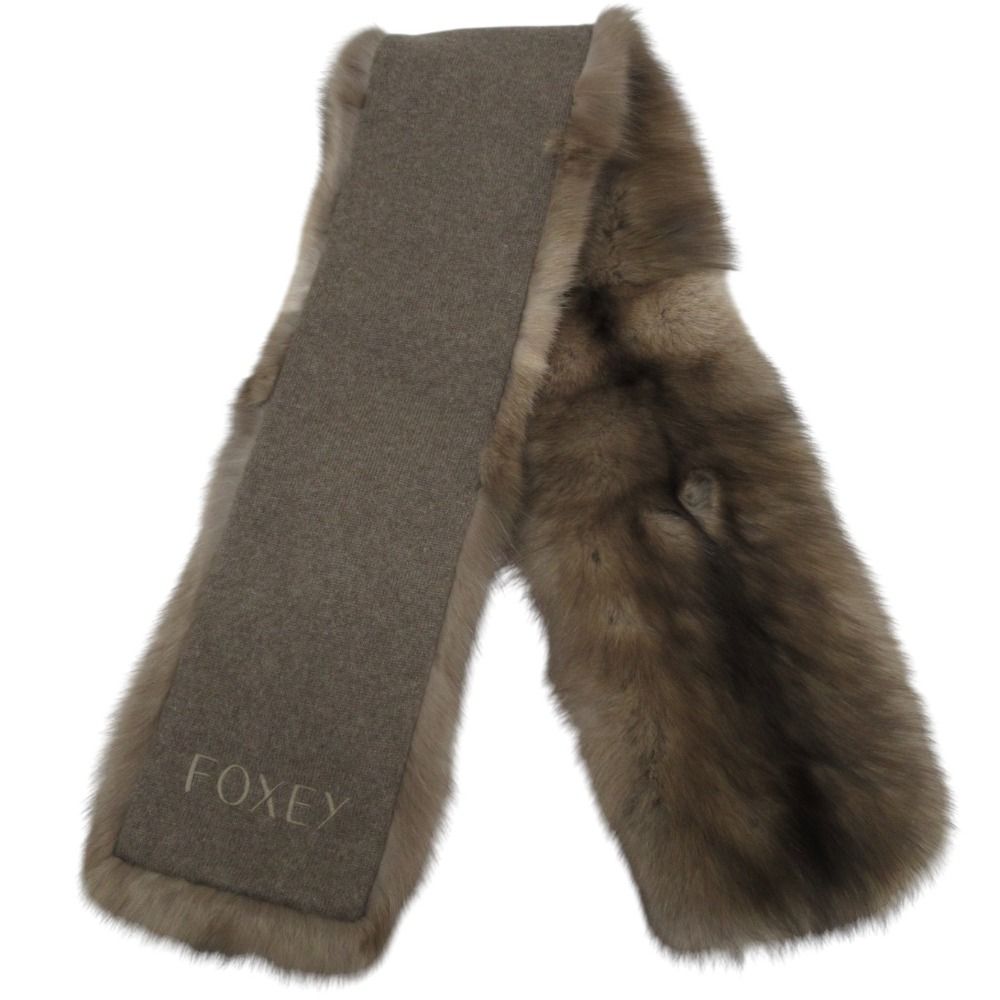 美品 FOXEY フォクシー Fur Stole Calin ロシアンセーブルファー カシミヤ100％ ストール ティペット 37458 ヘーゼル  レディース - メルカリ