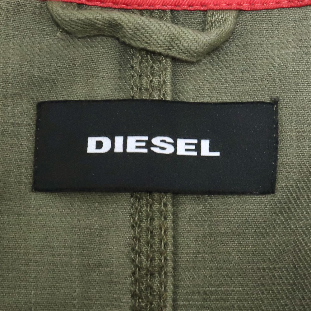 国内在庫】 DIESEL 17SS デニム切替ミリタリーコート カーキ