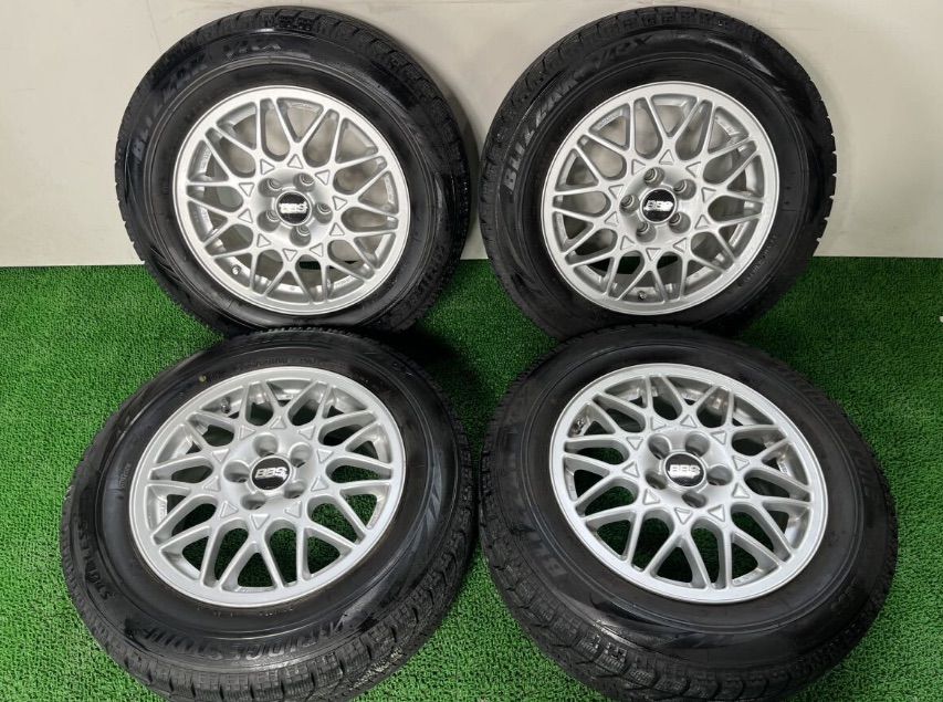 【管理番号 247-41】 フォルクスワーゲン BBS 純正 15×6.5J +43 PCD 100-5H BRIDGESTONE 195/65R15 ゴルフ 等