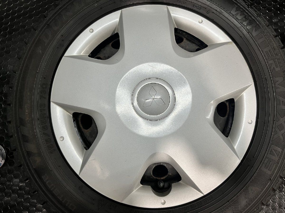 DUNLOP WINTER MAXX WM03 155 65R13 バリ溝 スタッドレス 三菱 純正スチールホイール 13インチ 4J4HPCD100 ekワゴン等 KTD486