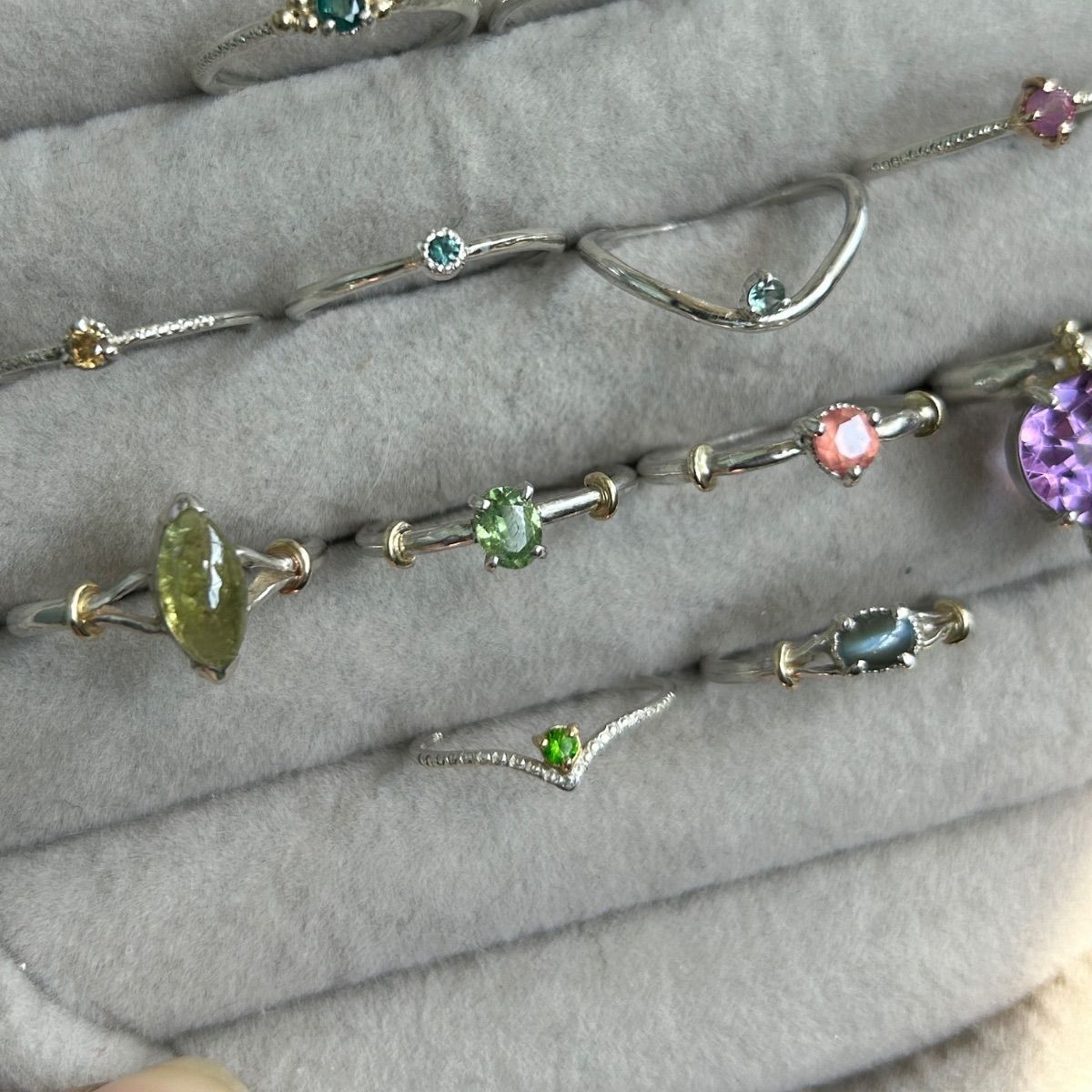 テリ艶⭐︎ナミビア産デマントイドガーネットのK10小ワッカシルバー