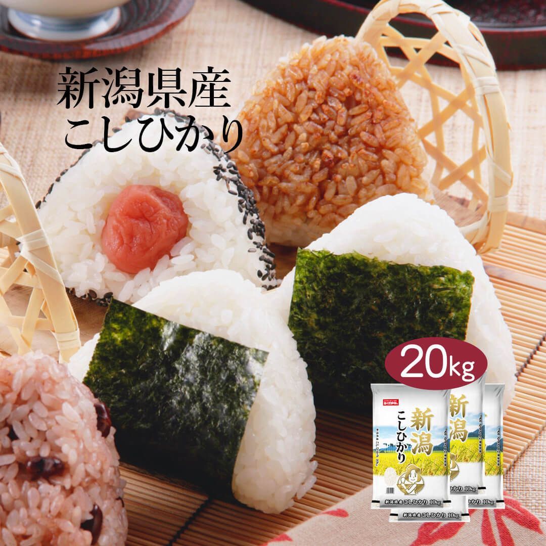 米 新潟県産 こしひかり 20kg (5kg×4) 令和5年産 お米 白米 おくさま印 国産 食品 ギフト 引っ越し 挨拶 出産 内祝い 母の日 父の日 お中元 お歳暮 結婚 快気 還暦 香典返し 寒中 暑中見舞い お年賀 送料無料