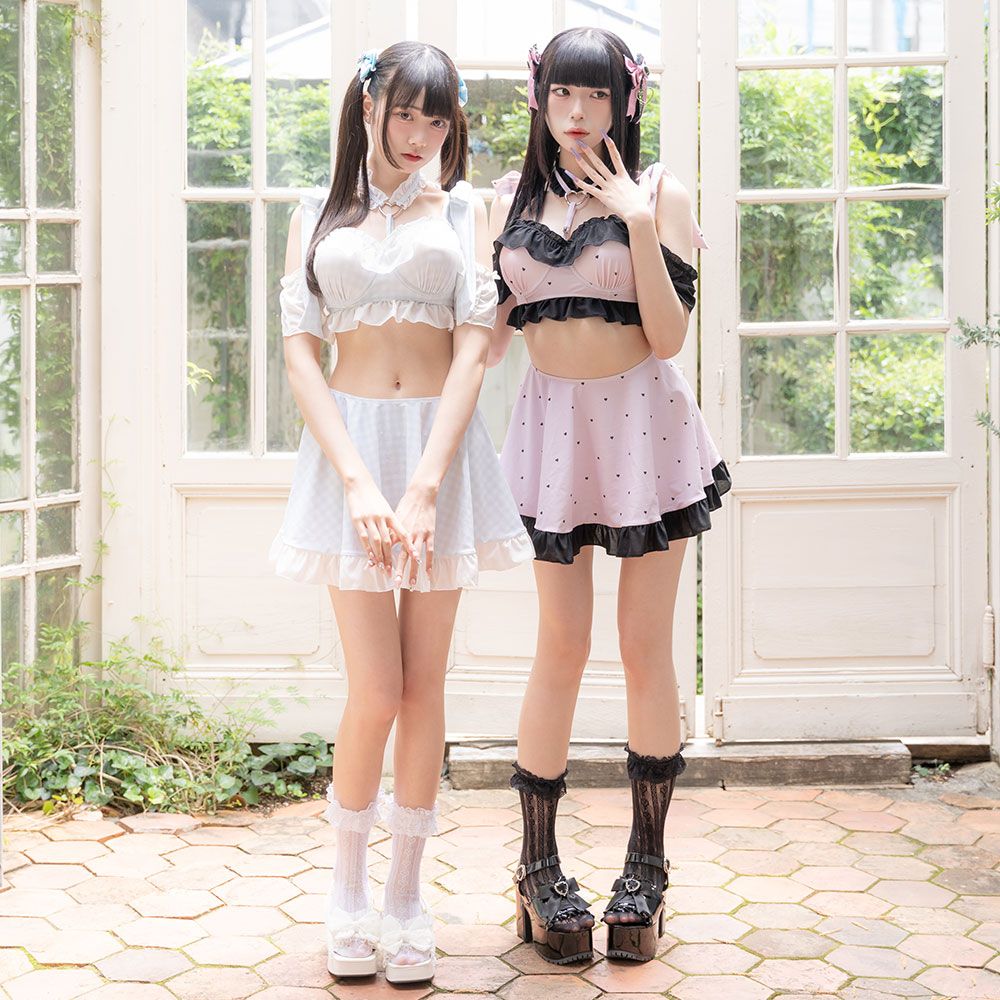 夢展望公式 [新品未使用] 6WAYハートチョーカー水着 [サックス