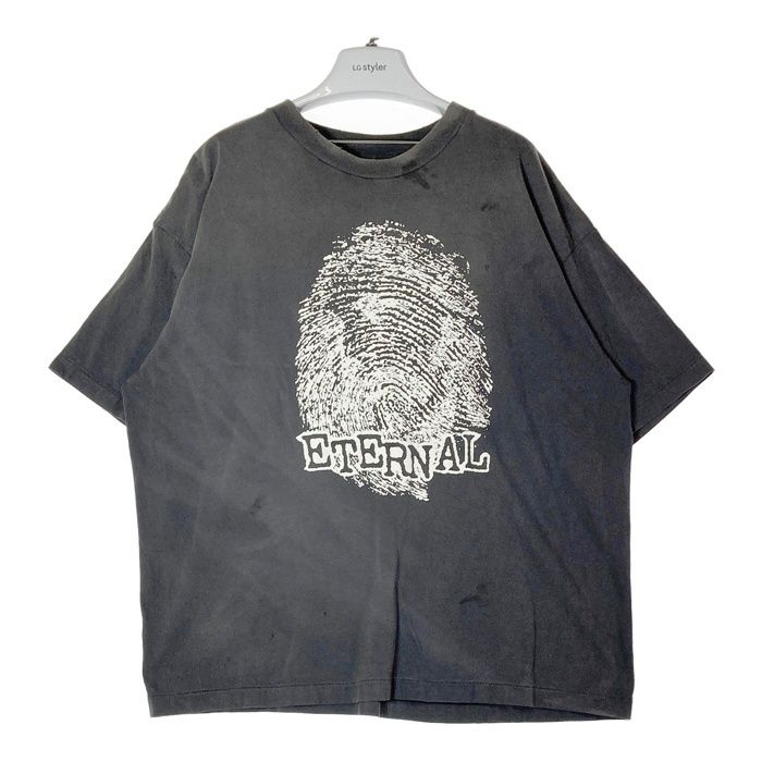 SAINT MICHAEL セントマイケル SM-YS1-0000-004 24AW CHOSEN Tee ETERNAL ヴィンテージ加工 Tシャツ ブラック sizeXL