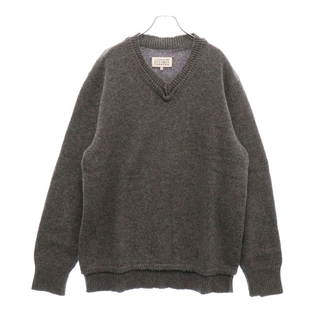 Maison Margiela (メゾンマルジェラ) 21AW フェイクレイヤードVネックニットセーター S50GP0244 S17785 グレー