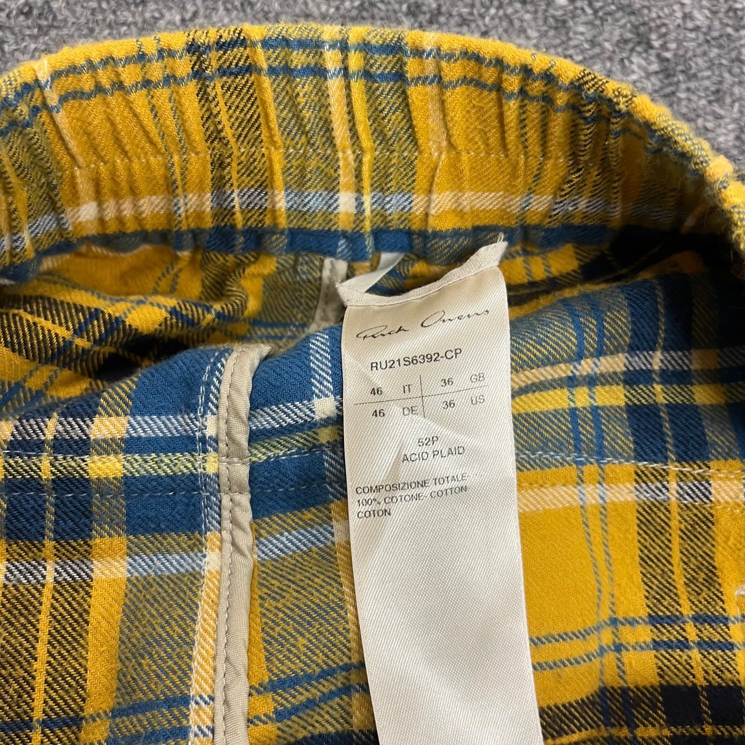 国内正規 Rick Owens 21SS チェック サルエル イージーパンツ