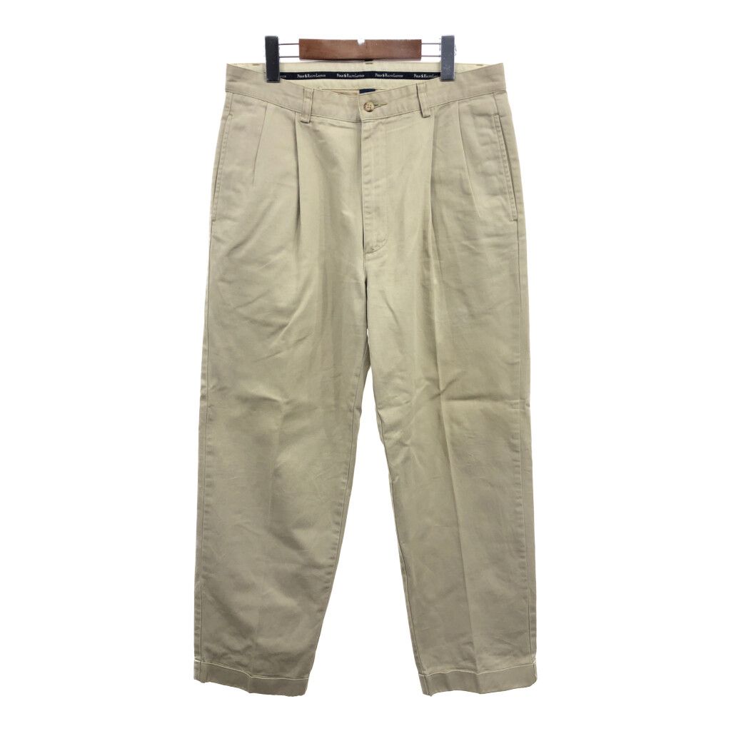 Polo by Ralph Lauren ポロ ラルフローレン 2タック チノパンツ アメカジ ポロチノ ベージュ (メンズ 32×30) 中古 古着 Q2564