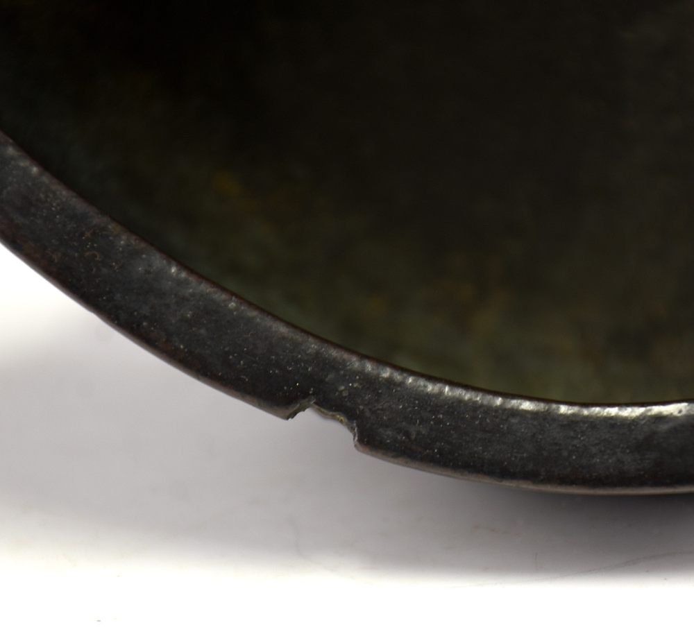 中国古美術 古銅桃型筆洗