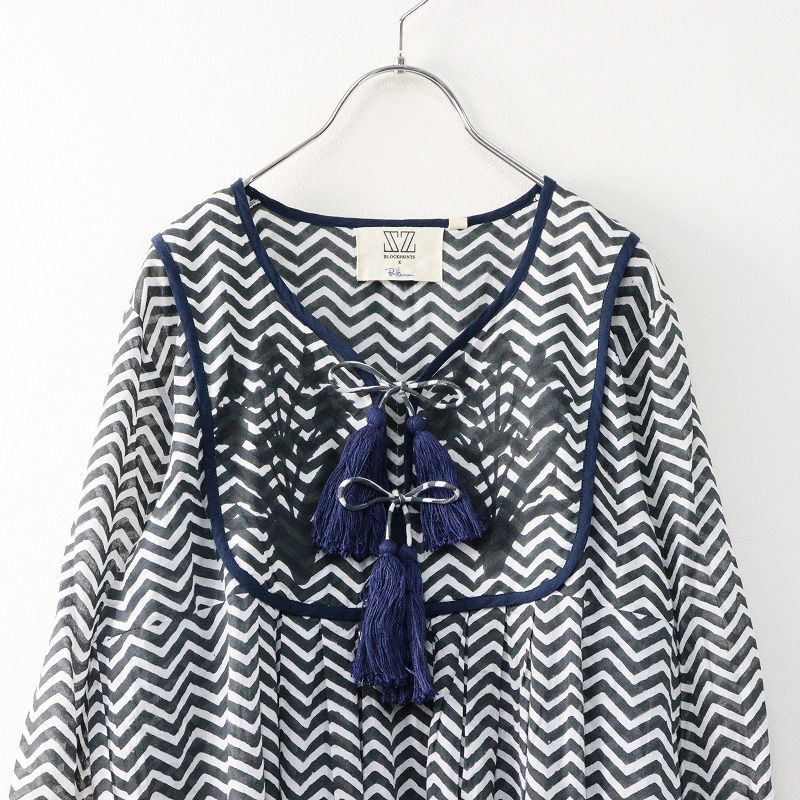 美品 SZ BLOCKPRINTS ロンハーマン別注 大阪店10周年記念品 ジグザグ  