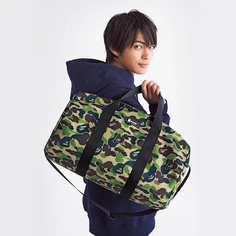 A BATHING APE(アベイシングエイプ) カモ クロス ダッフルバッグ