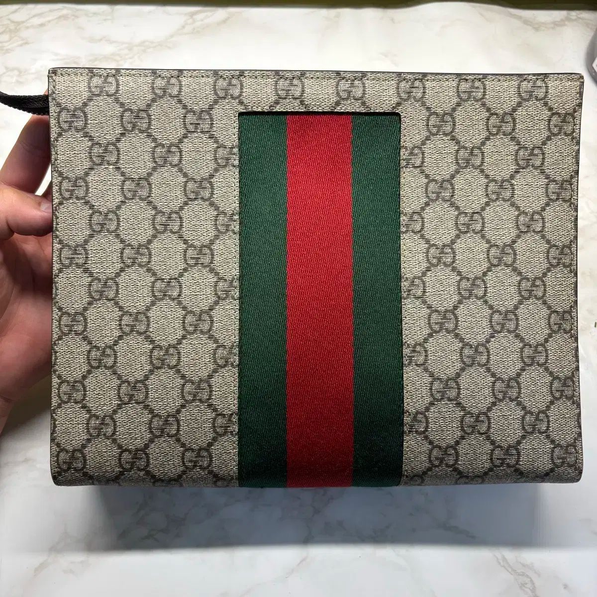 状態良し GUCCI グッチ ウェビングライン クラッチバッグ