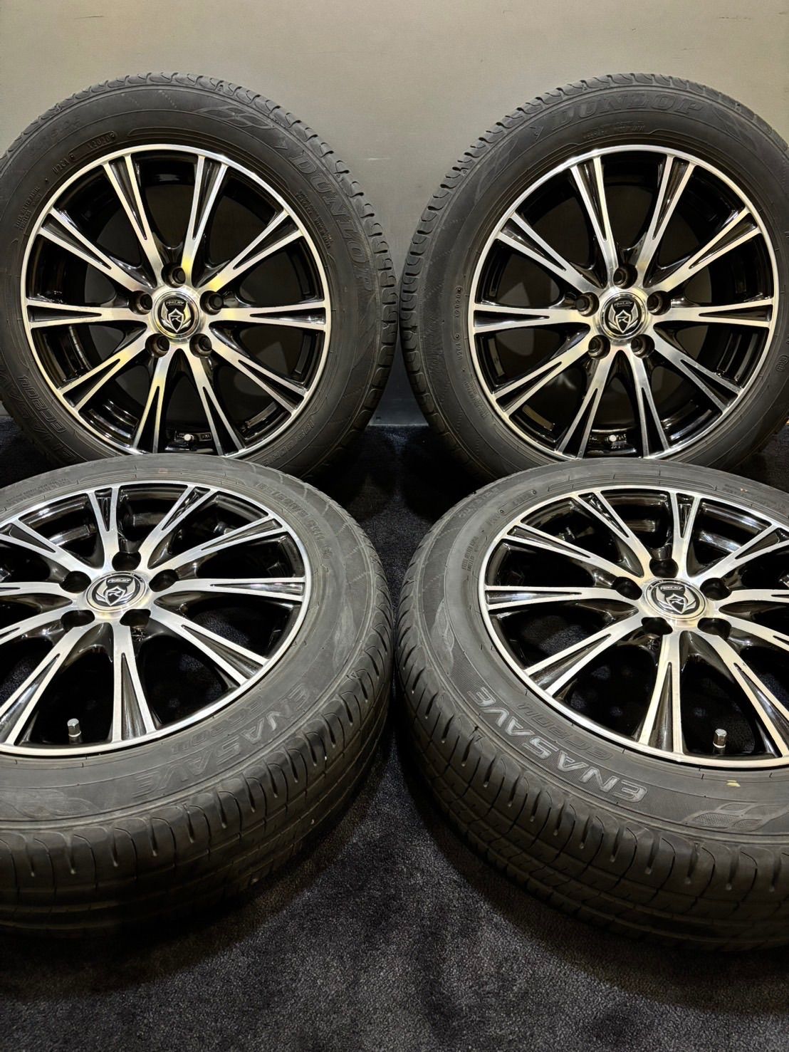 185|60R15 DUNLOP|ENASAVE EC204 20年製 RIZLEY 15インチ 6J 43 100 5H 夏タイヤ 4本 シエンタ ブラポリ 南4-J279