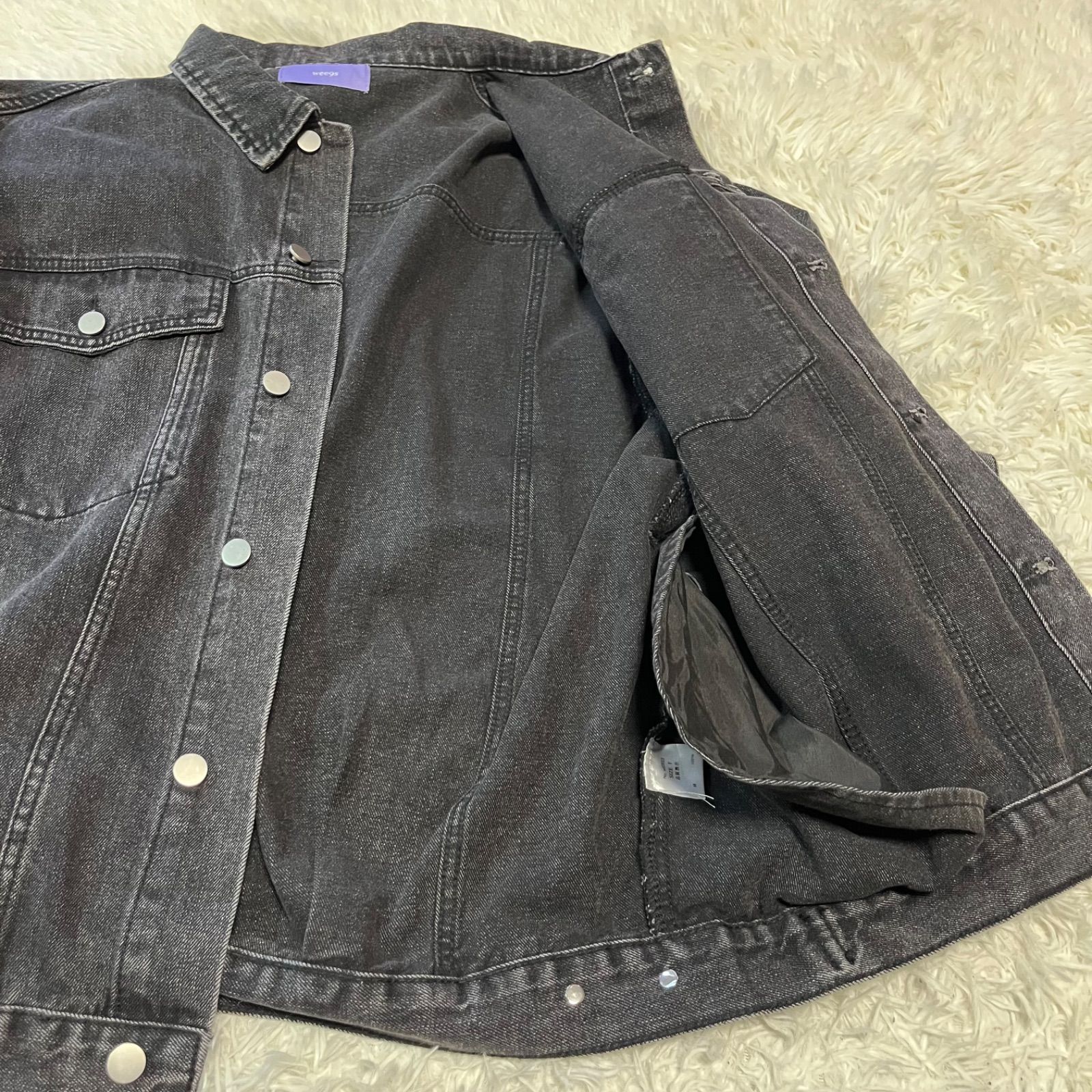 wee9s」 ブルゾン FREE ネイビー レディース wee9s」 デニムジャケット 