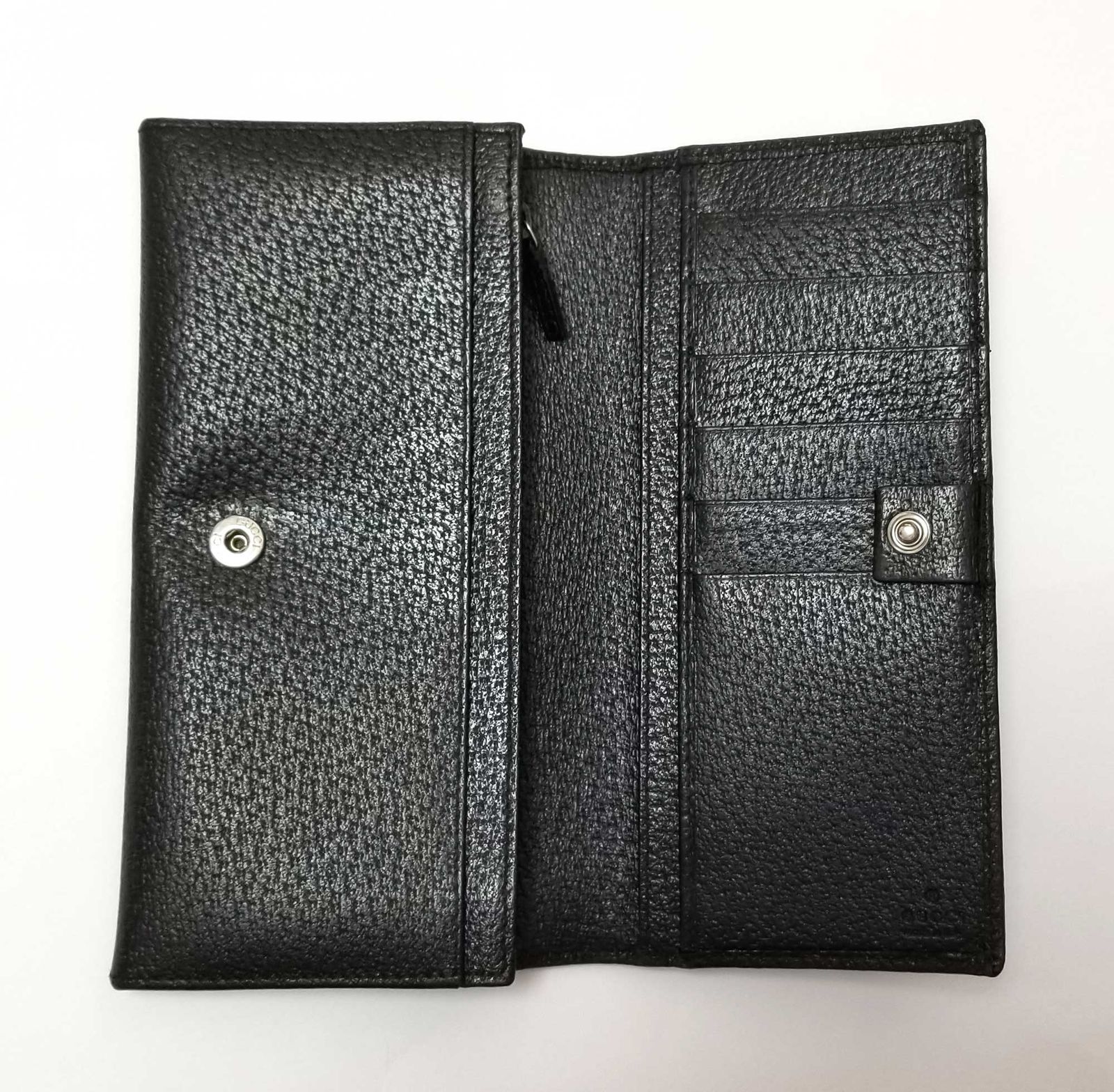 美品 ＧＵＣＣＩ 二つ折り 長財布 ＧＧ ブラック ＧＧキャンバス