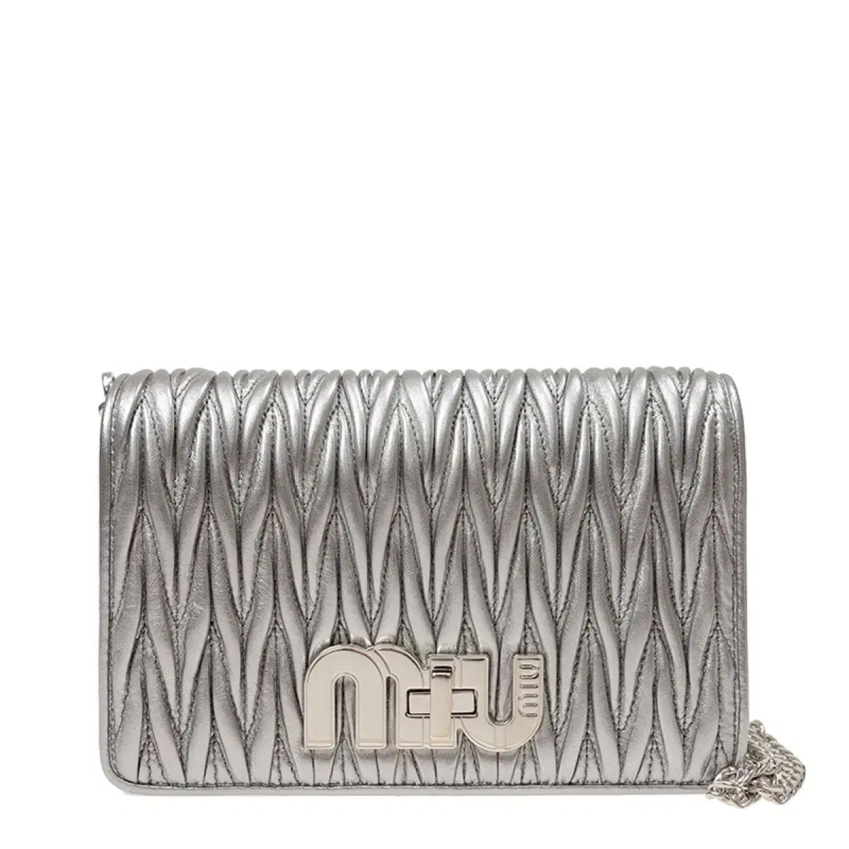 OS miumiu MIU MIU ミュウミュウ マテラッセ シルバーバッグ