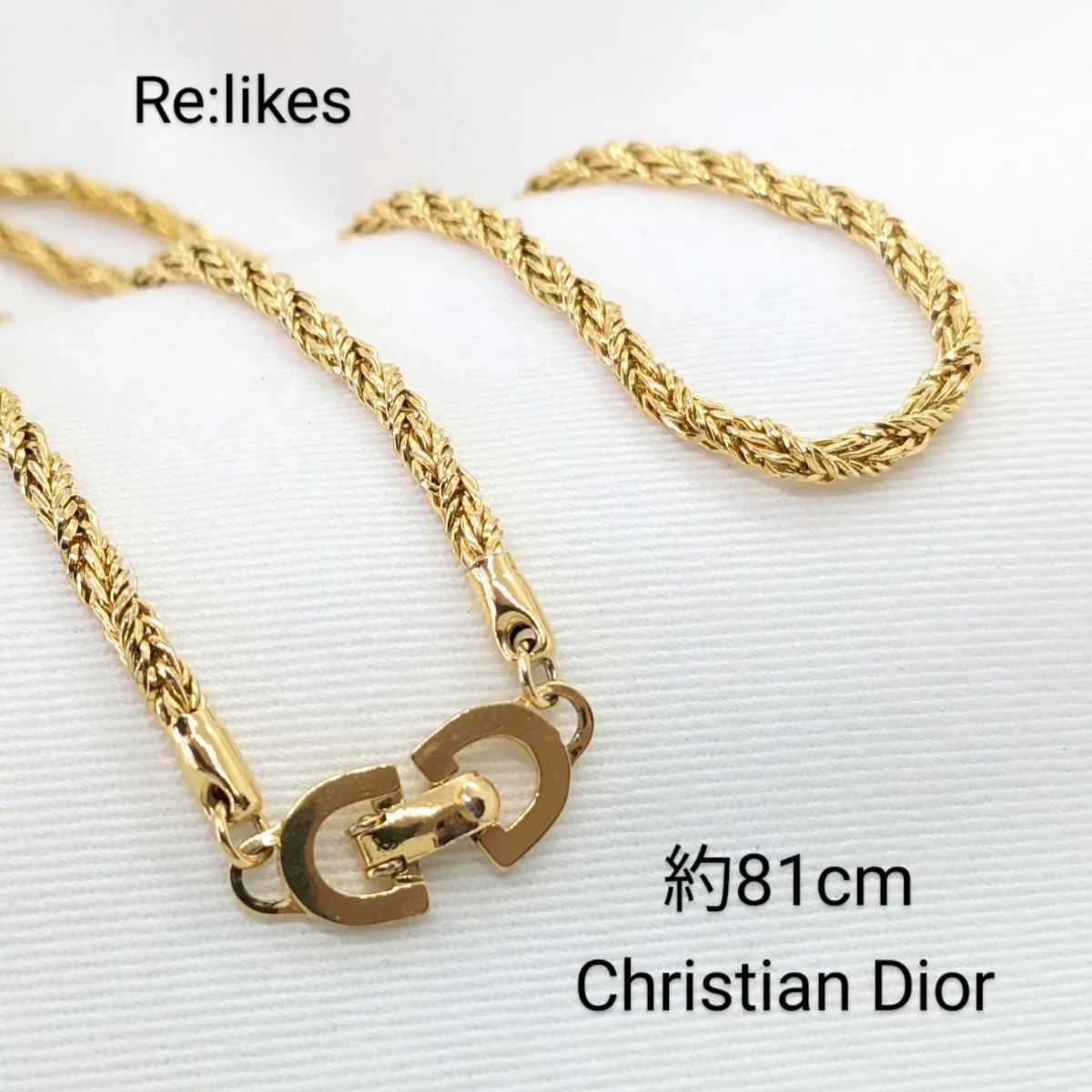 美品 DIOR チェーンネックレス ロングネックレス ゴールド 希少