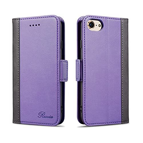 パープル iPhone SE ケース 第2世代 iPhone se 第3世代 2022 ケース iPhone8 ケース 手帳型 iPhone7 手帳 Rssviss iPhone8 ケース iPhone7 カバー iPhone se 第2世代 手帳型ケース マ
