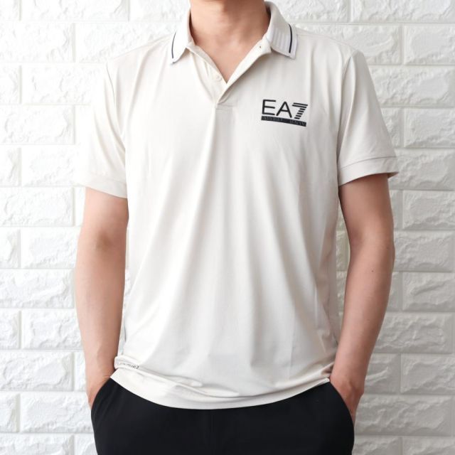 種類1 ネイビーブルー S ゴルフウエア メンズ ポロシャツ エンポリオ アルマーニ EA 7 ネイビー ベージュ ストレッチ ロゴ 速乾 3 DPF 11 PJMMZ ワンポイント リピーター多