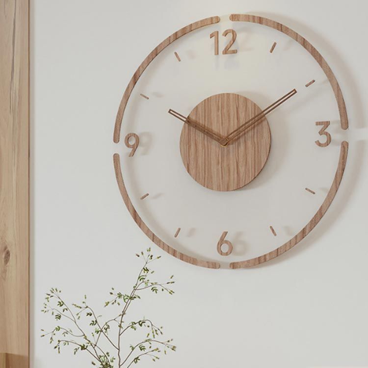 静音木製壁掛け時計​ 北欧 インテリア ナチュラル 木製 壁掛け時計