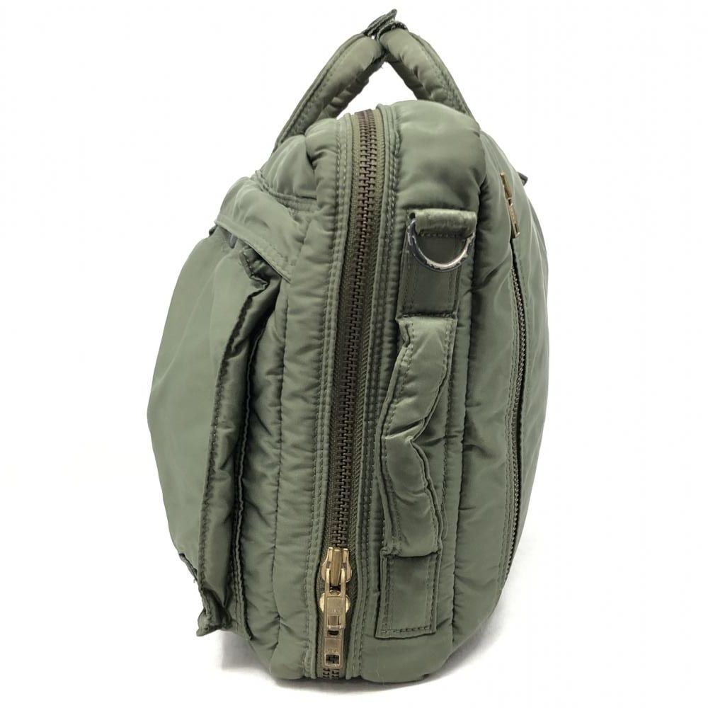 中古】PORTER タンカー 3Wayブリーフケース カーキ △使用感有