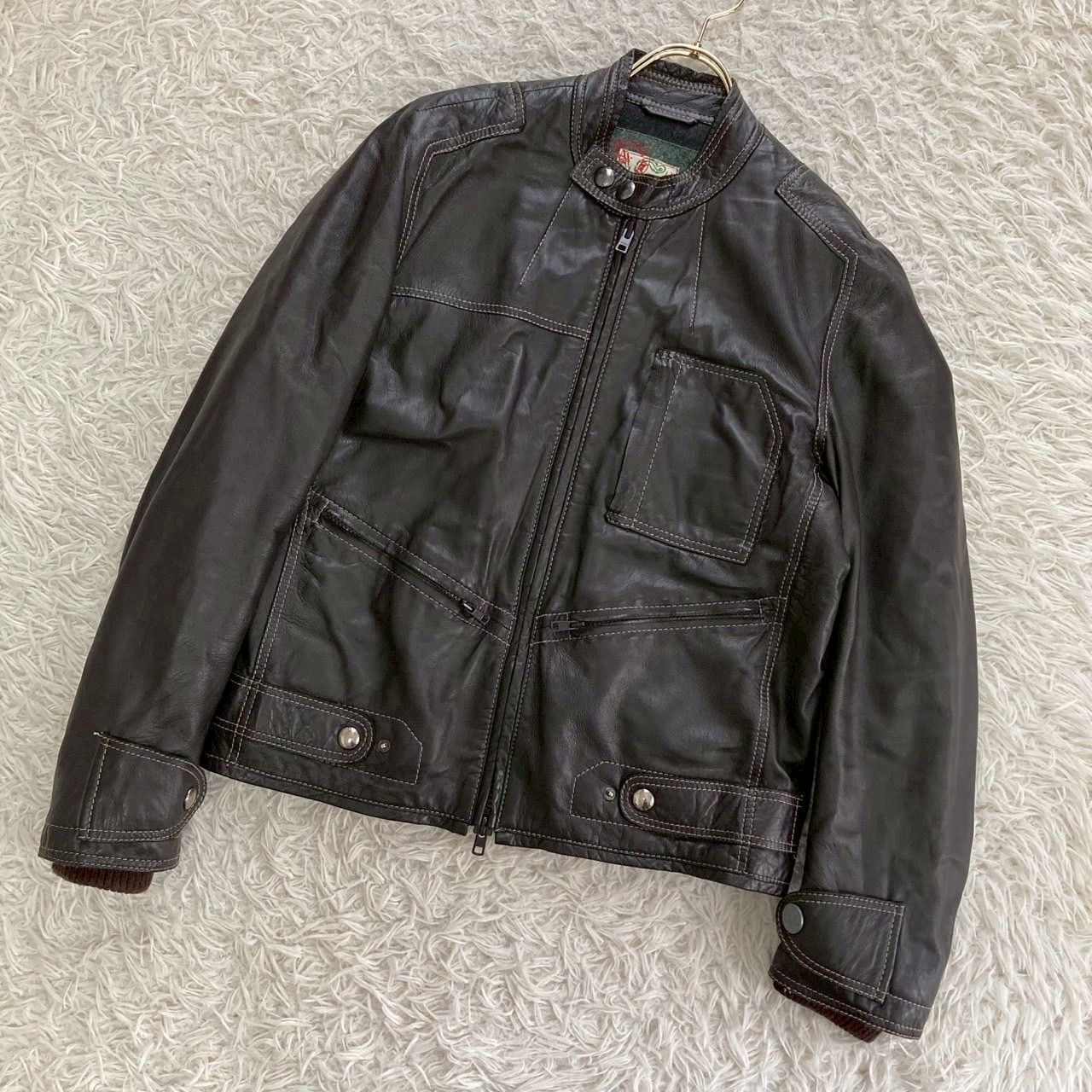 Alan Gordon レザージャケット ダークブラウン M 高級感 大人