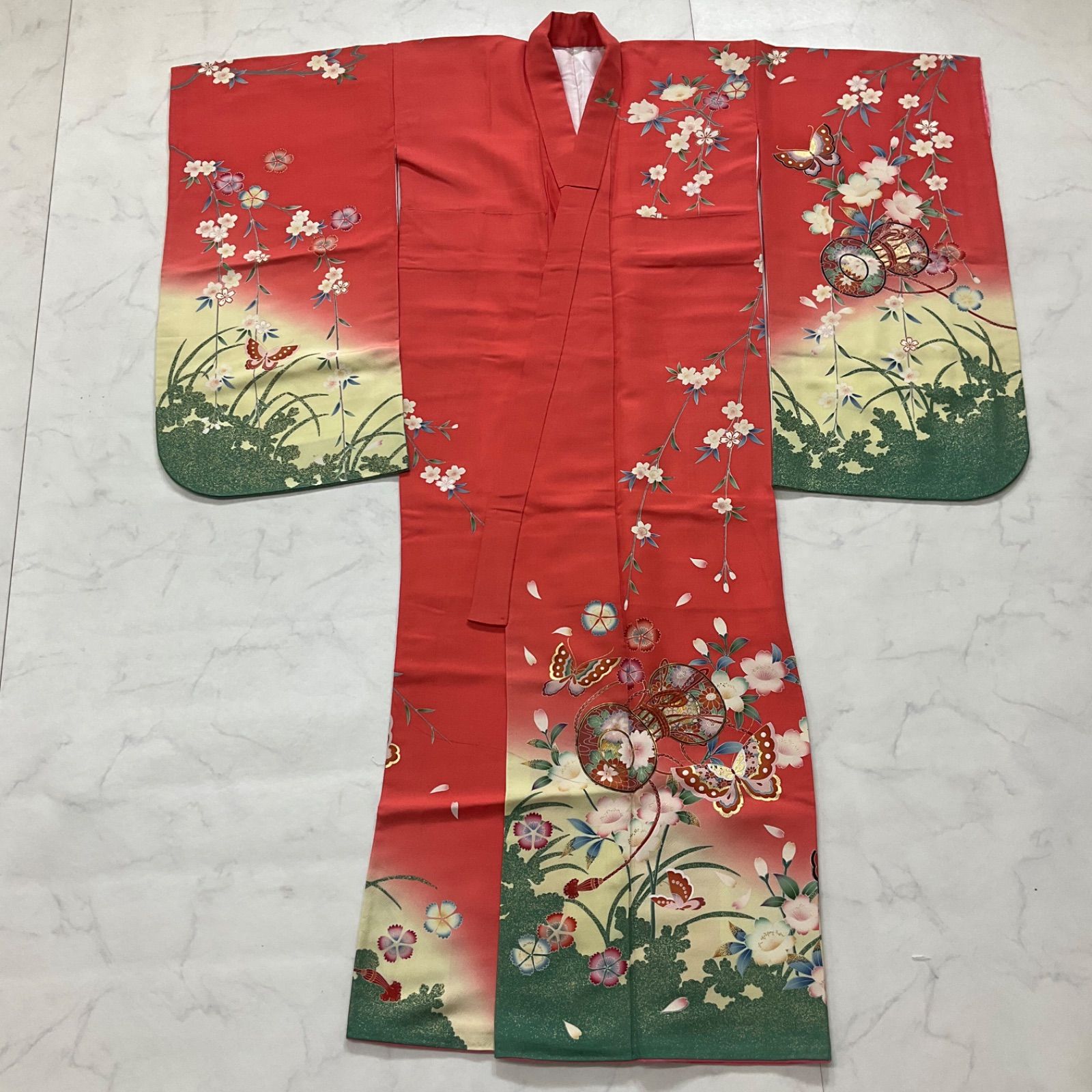 ◇kimono+one◇7歳用◇子供着物◇正絹友禅◇七五三◇裄58肩丈