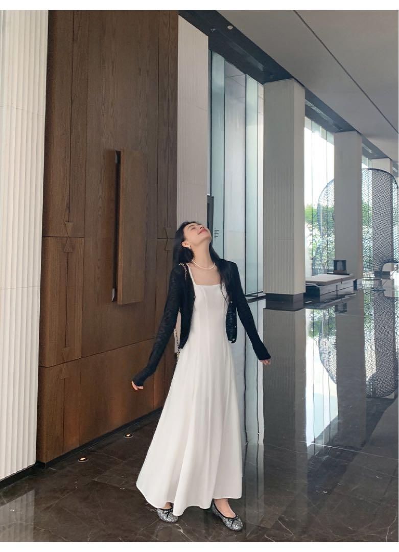 ロングワンピース フレンチブラック