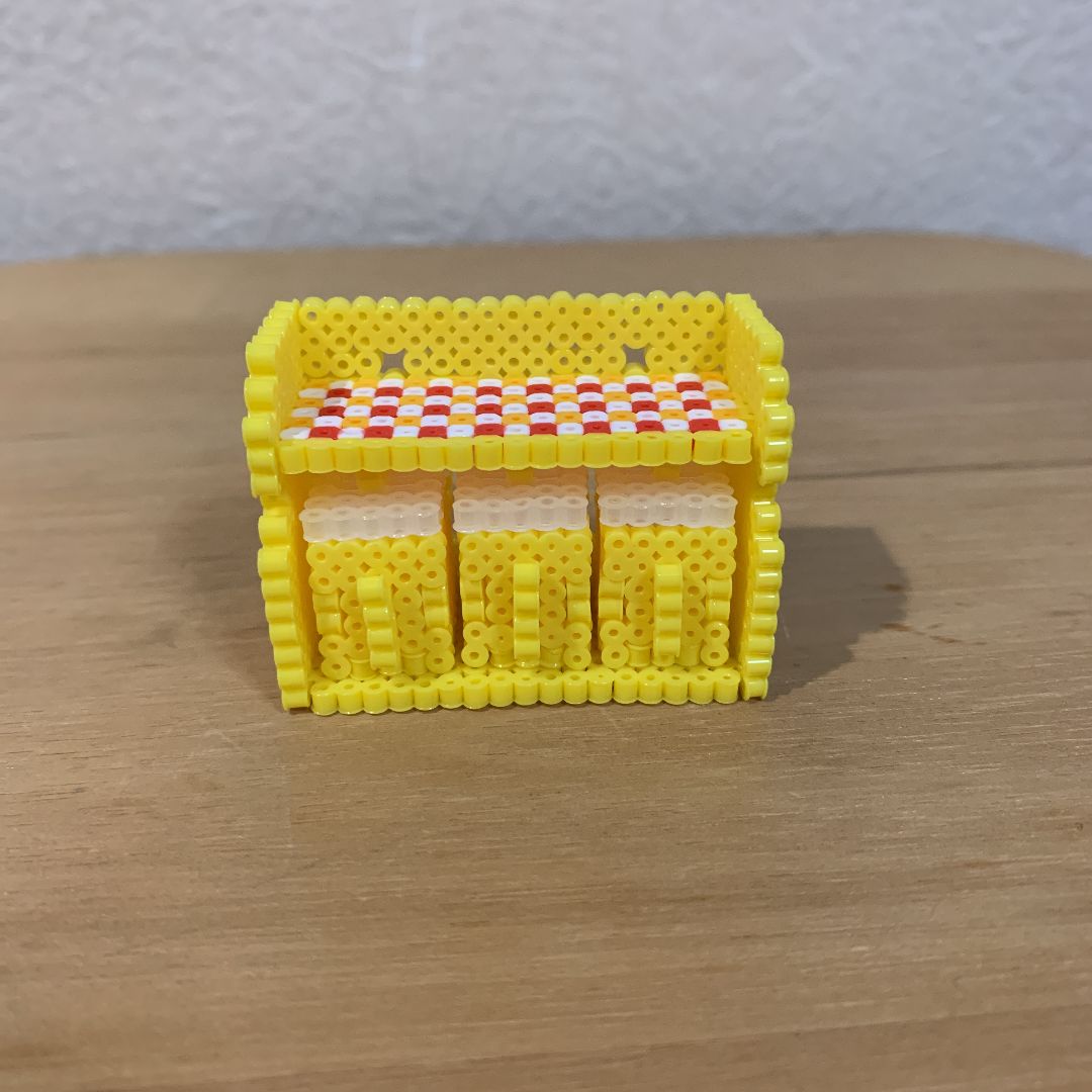 アイロンビーズ ミニチュア レトロ調味料入れ クッキングジョア風 黄 