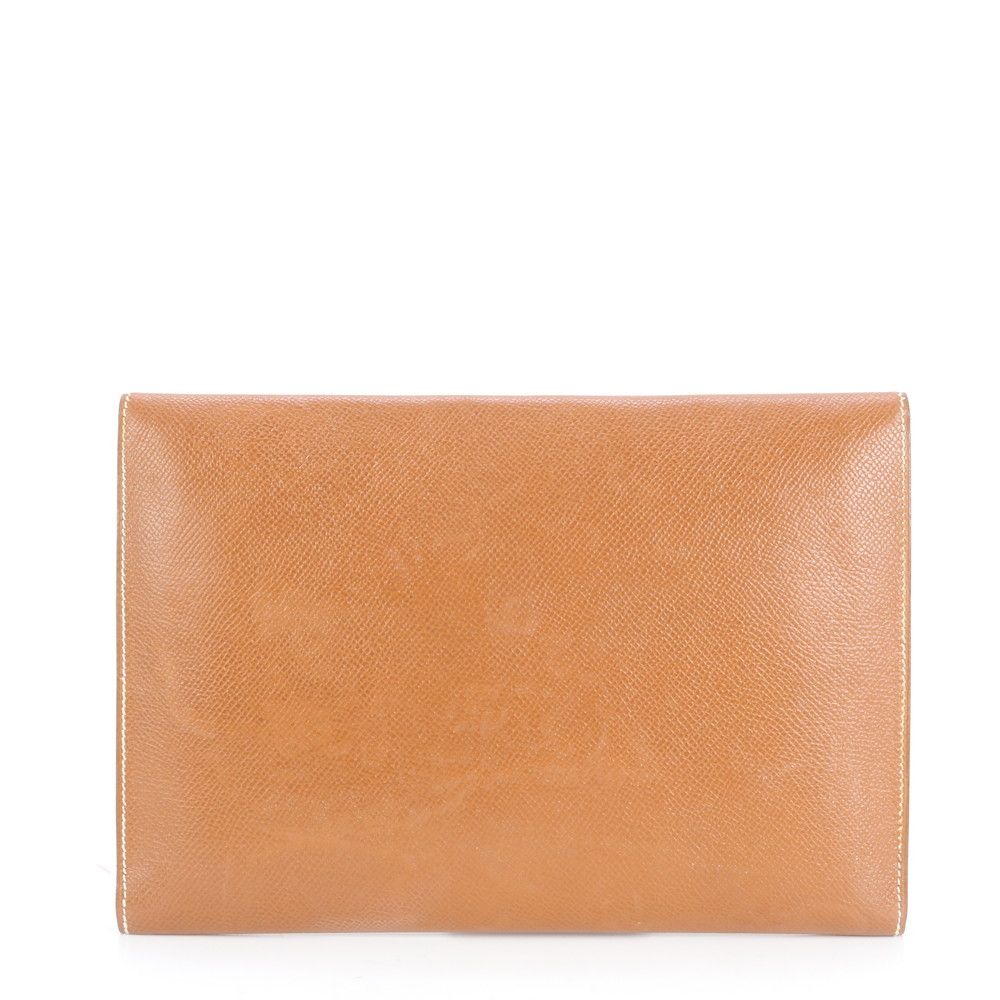 エルメス 〇U 刻印 ポシェット リオ レザー セカンドバッグ クラッチ ポーチ 通勤 ビジネス ブラウン メンズ RRE CT15-3