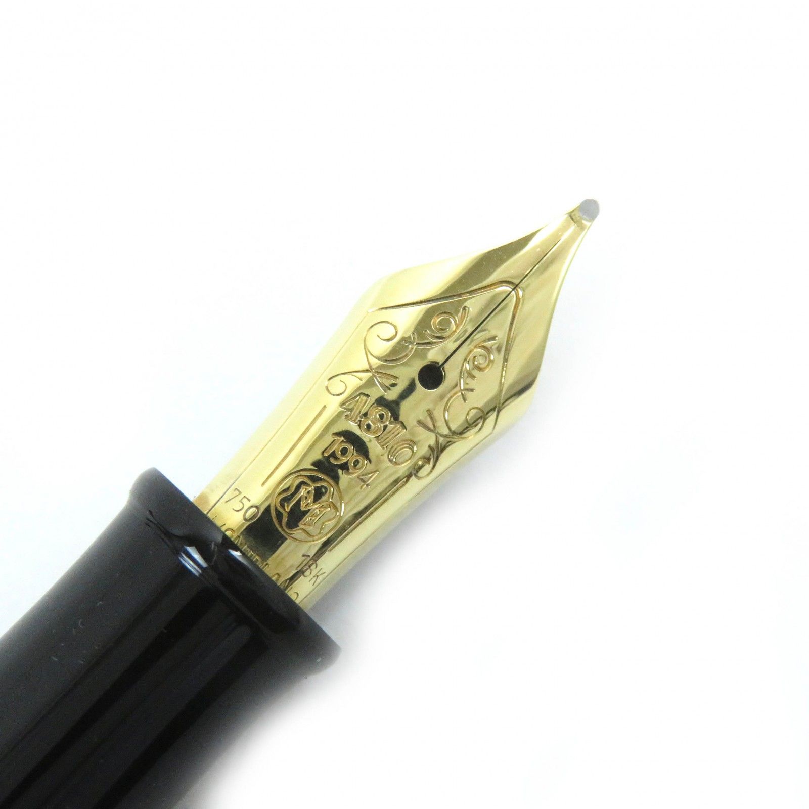 極美品△MONTBLANC モンブラン 作家シリーズ1994 オスカー・ワイルド ペン先18K Mニブ 12828/20000 万年筆 ブラック  ゴールド ベージュ系（マーブル） 箱・ケース付き ドイツ製 メンズ オススメ◎ - メルカリ