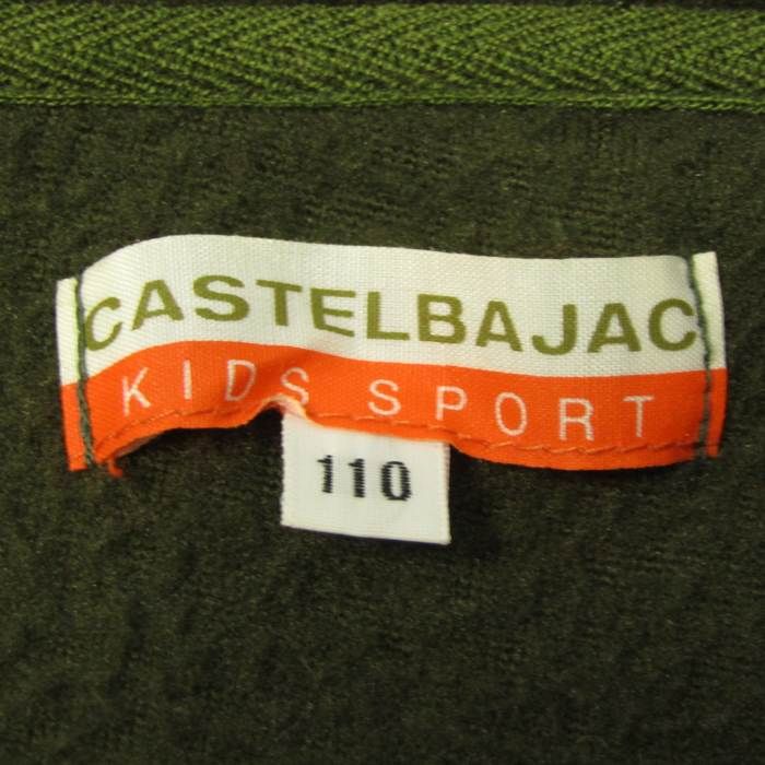 カステルバジャック スウェット トレーナー フリース ハーフジップ キッズ 男の子用 110サイズ 緑×オレンジ JC de CASTELBAJAC 【中古】