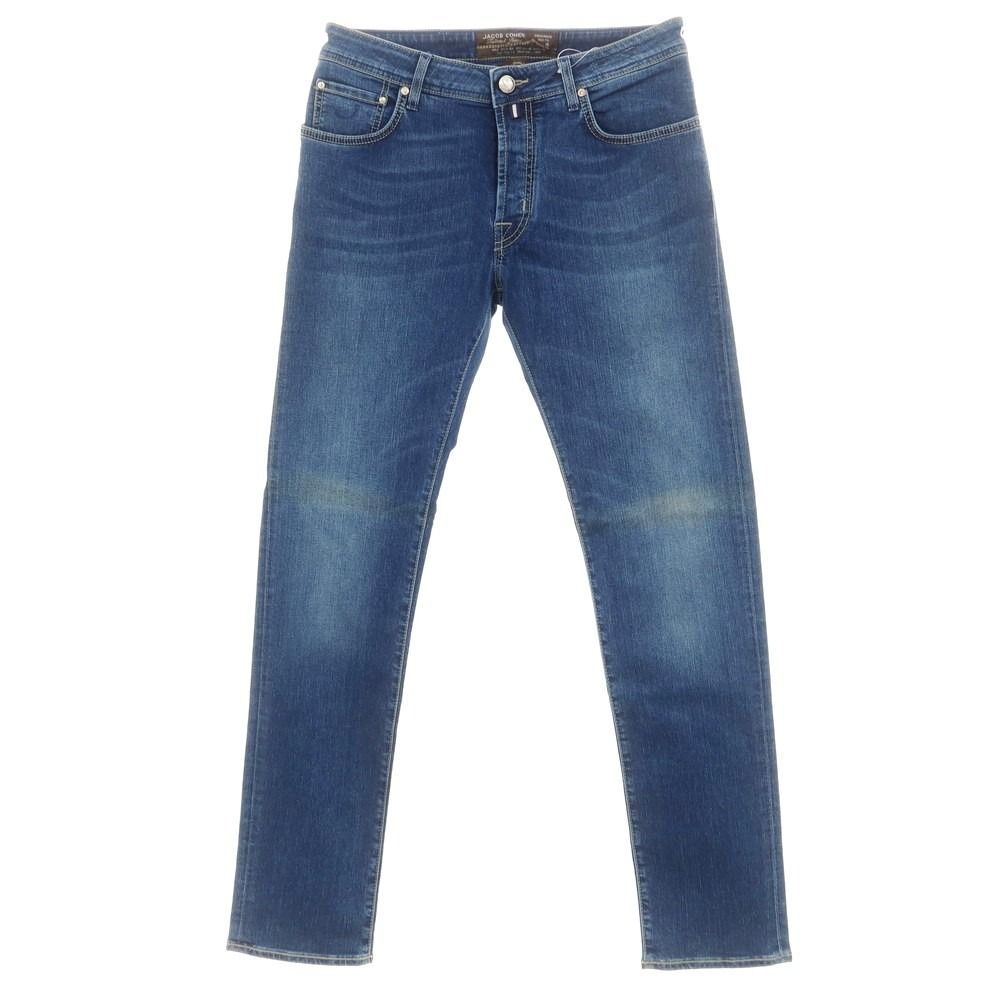 【中古】ヤコブコーエン JACOB COHEN PW688 コットンポリ ジーンズ デニムパンツ ネイビー【サイズ34】【メンズ】