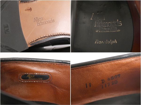 【お得なクーポン配布中!】 USA製 アレンエドモンズ ペニー ローファー 11 29cm 中古 Allen Edmonds Randolph 革靴 レザー シューズ モックトゥ ブラック 大きいサイズ