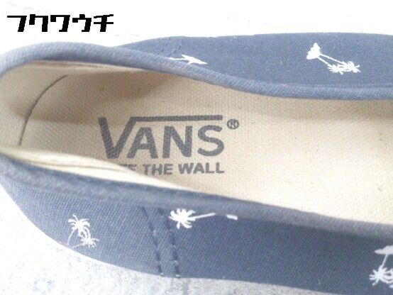 ◇ VANS バンズ 総柄 スリッポン シューズ サイズ24ｃｍ ネイビー レディース 【1002801128319】