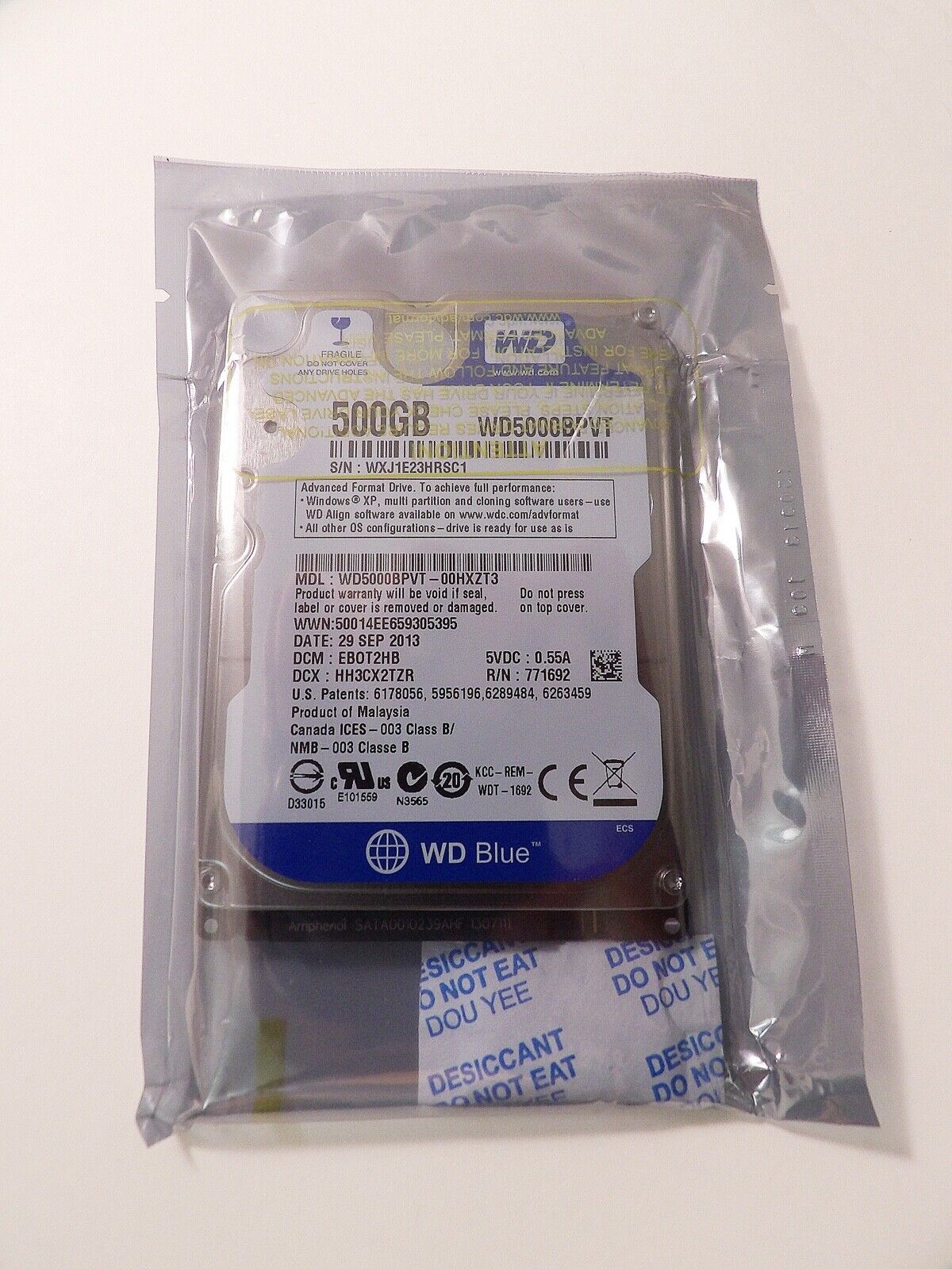 Western Digital WD5000BPVT-00HXZT3 500GB DCM EBOT2HB