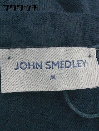 ◇ JOHN SMEDLEY ジョンスメドレー ウール ニット 長袖 カーディガン サイズM ネイビー メンズ 【1002801199661】