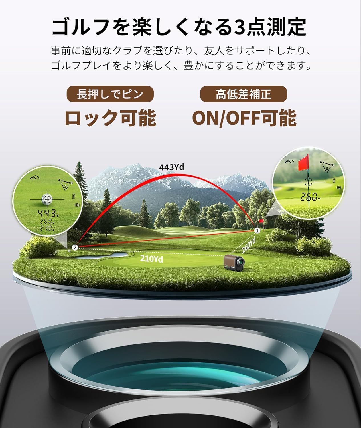 【M3081-183-148】ゴルフレーザー距離計　3点間距離 専用ケース付き M3081-183-148】ゴルフレーザー距離計 3点間距離 専用ケース付き M3081
