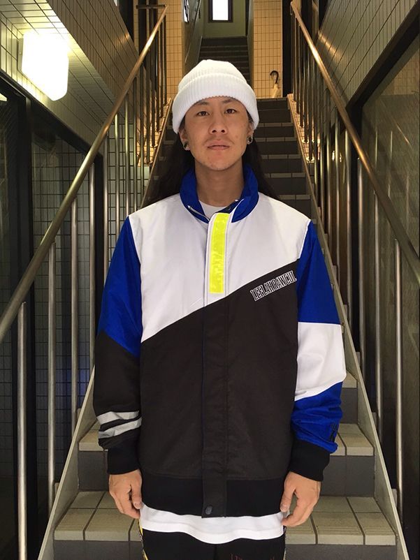 LEFLAH レフラー REFLECTOR NYLON HOOD IN JACKET (BLUE/WHITE