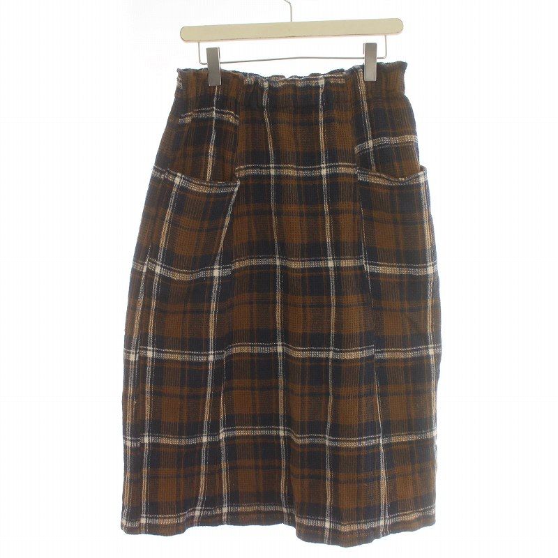 サウス2ウエスト8 South2 West8 S2W8 ARMY STRING SKIRT PLAID PIQUE スカート ロング チェック柄 台形  コットン 2 M 茶 ブラウン JO815 /IR ■GY12