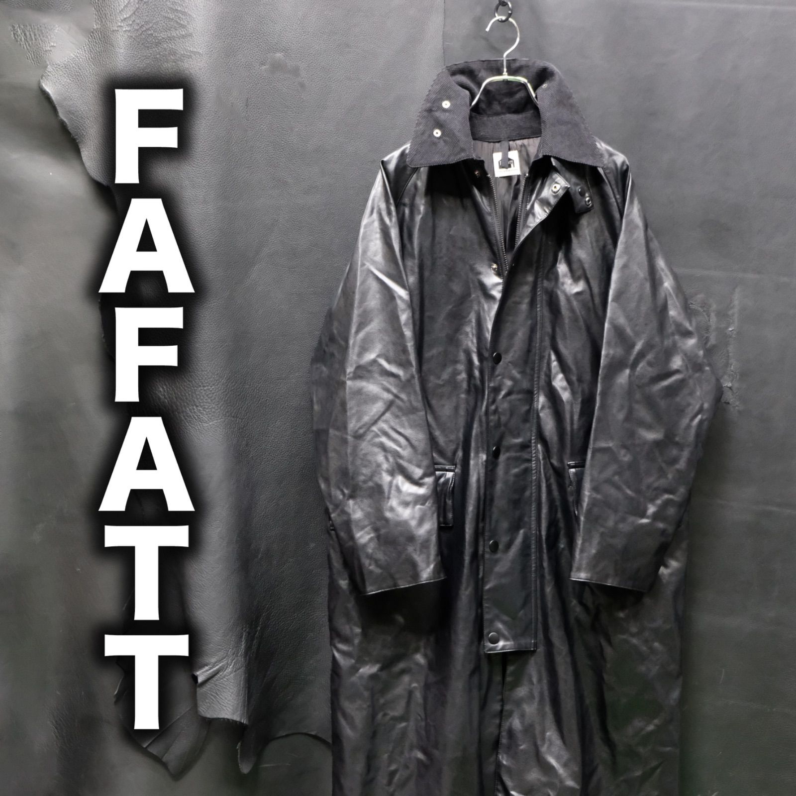 Fafatt PUレザーロングコート フリーサイズ Fafatt PUレザー ロングコート フリーサイズ エコレザー