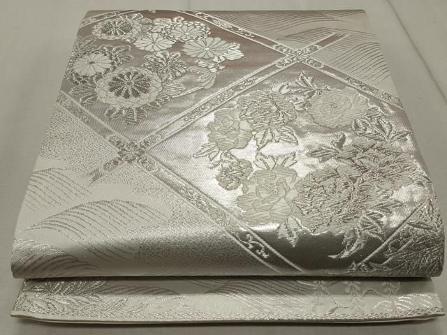 袋帯 極美品 平和屋着物◎六通柄袋帯 唐織 花車文 金銀糸 正絹 逸品
