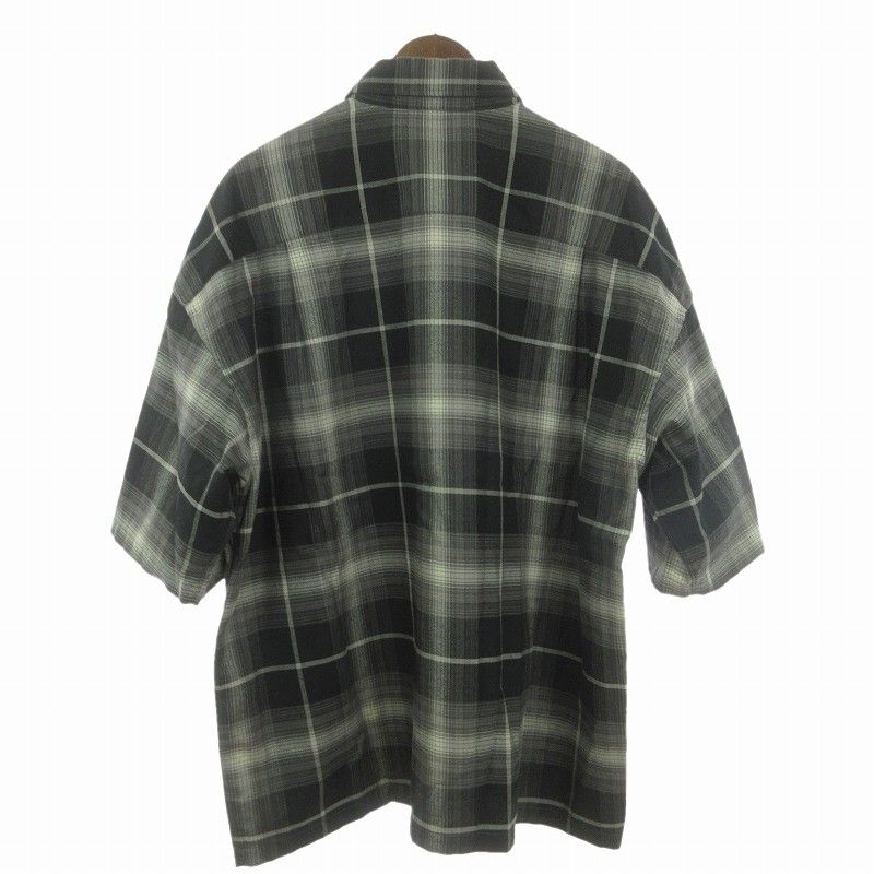 クーティー COOTIE 23SS R/C Ombre Check S/S Shirt オンブレチェックシャツ レギュラーカラー ボックスカット  CTE-23S407 黒 ブラック グレー M - メルカリ