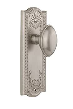 Grandeur Parthenon Plate with Eden Prairie Knob Single Dummy Satin Nickel by Grandeur