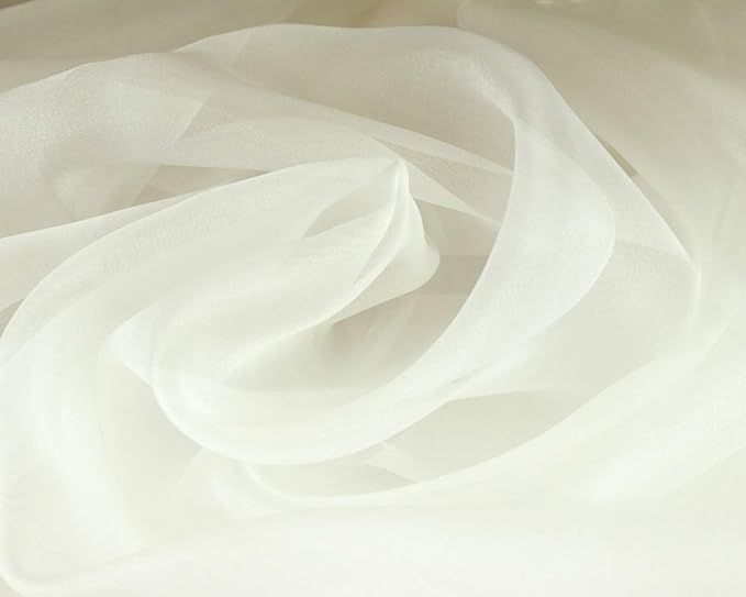 【在庫処分】ポリエステルオーガンジー 生地 140cm幅×1mカット 329.オフ白 2440 (1ｍカット)