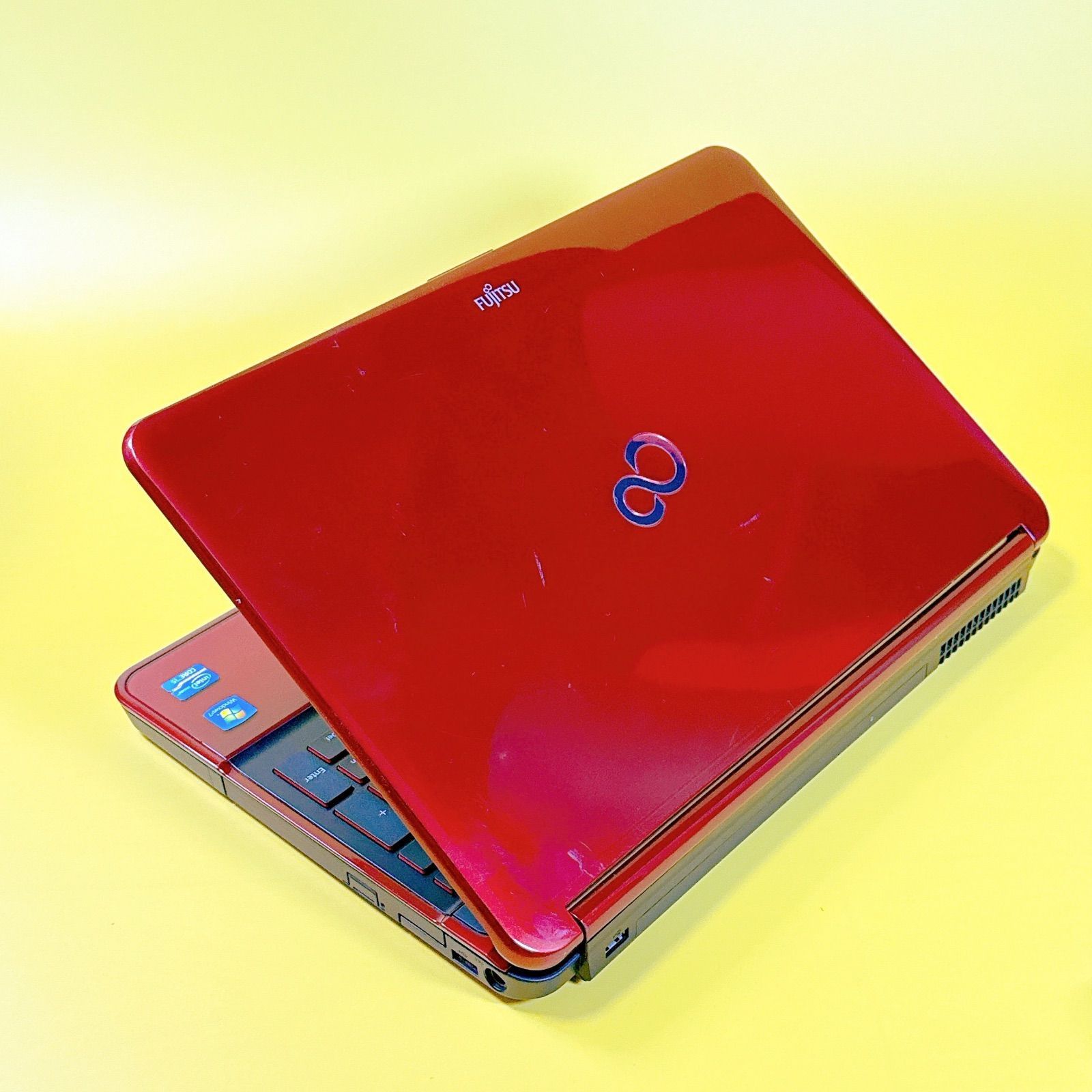 Windows11ノートパソコン人気の赤爆速SSD wifi office互換①