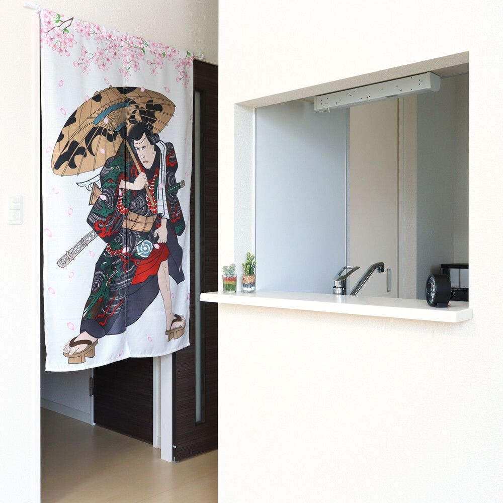 和風　本縫い　のれん　2枚組 楽天市場】のれん 暖簾 葛飾北斎 神奈川沖浪裏 85X150cm 本縫い