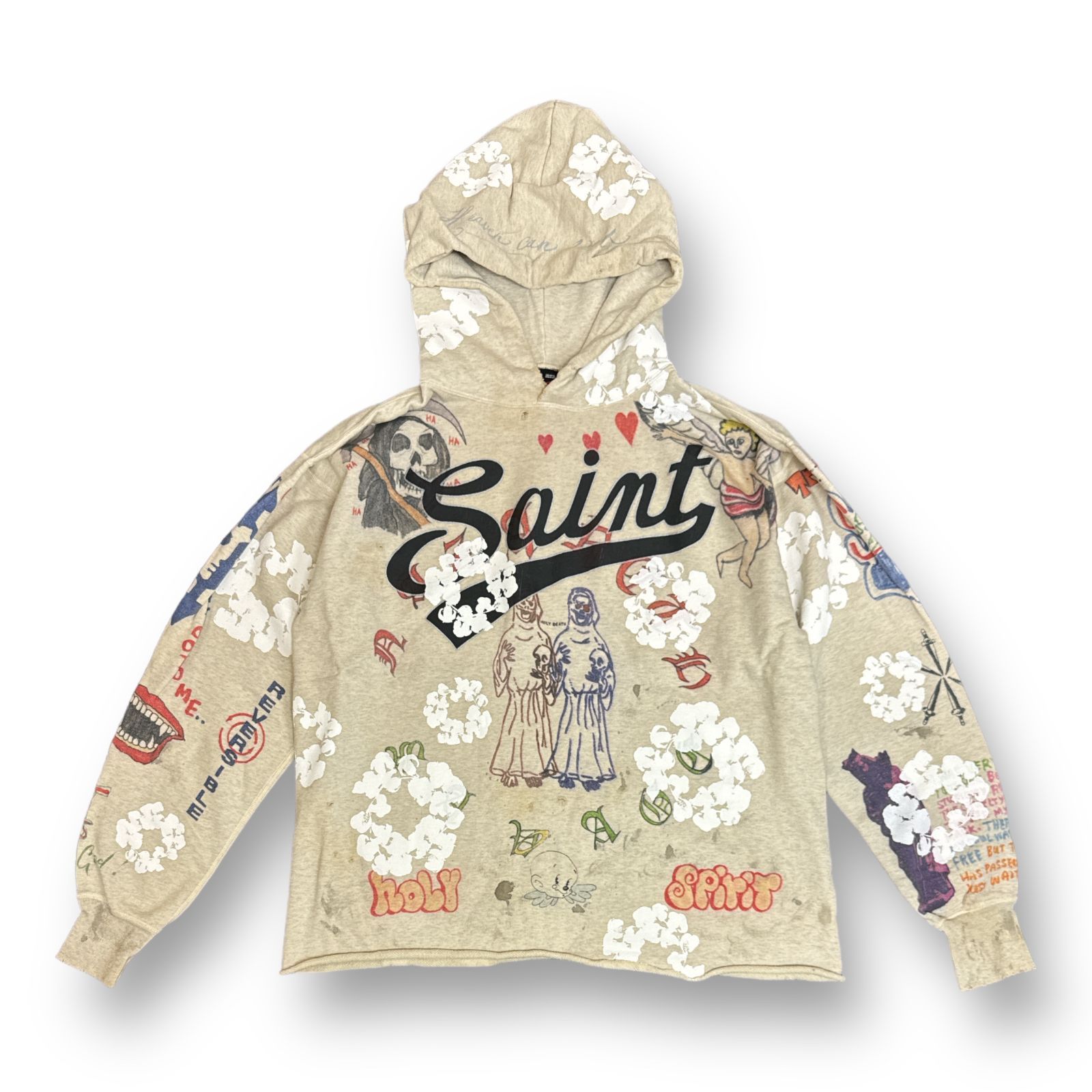 定価69300円 新品 SAINT MICHAEL DENIM TEARS 22SS GREENAFFITTI HOODIE パーカー フーディー  スウェット セントマイケル デニムティアーズ コラボ グレー系 XL SM-S22-0000-083 - メルカリ